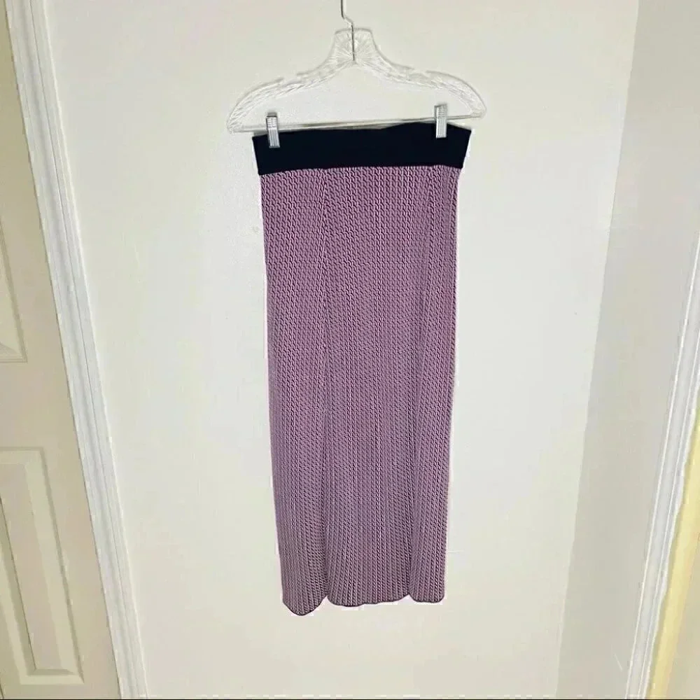 NWT Hugo Boss Fiabella Geometric Jacquard Midi Skirt Magenta Knit Career Office